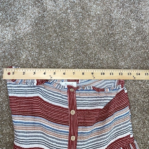 Becaal dress stripped strapless midi light weight brick white SZ SM swim/beach - Picture 5 of 10